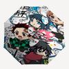 1pc New Year's Festival Gift - Demon Slayer Characters Chibi Design Automatic Opening Umbrella with Portable 3-Fold Design, 8-Bone Iron Frame for Outd
