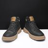 2025 Autumn New Men Leather Boots Street Fashion High Tops Leather Casual Shoes Man Outdoor Ankle Boots