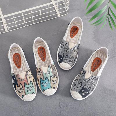 25 новых тканевых туфель женские туфли повседневные парусиновые туфли ленивые туфли рыбака мягкая подошва нескользящие туфли для пожилых людей одна педаль туфли для мамы