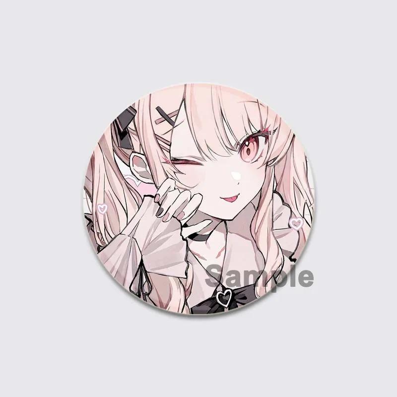 32/44/58mm Anime Mizuki Akiyama Badges Project SEKAI Brooch Round Brooches Jewelry Creative Art Pins for Backpack Decor Gift Accessory
