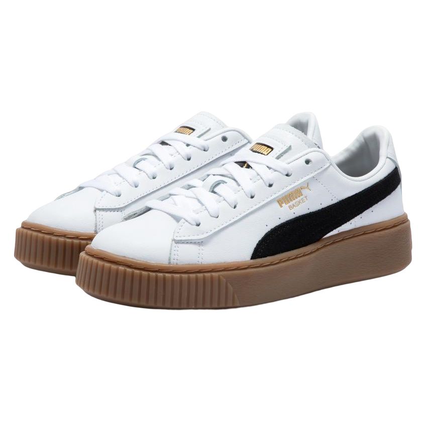 Puma Basket Platform L Retro Casual Sneakers Women Sneakers White 394369-01