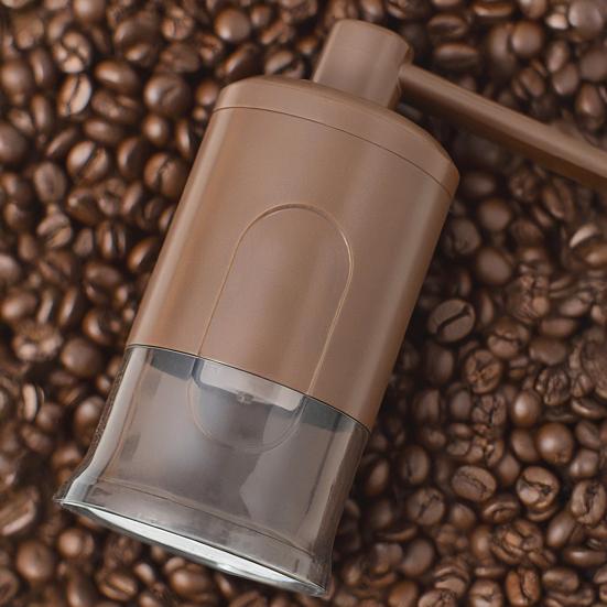 Manual Coffee Grinder Adjustable Smooth Grinding Coffee Mill with Clear Powder Container Portable Hand Crank Mill for Washing Coarse To Fine Grounds