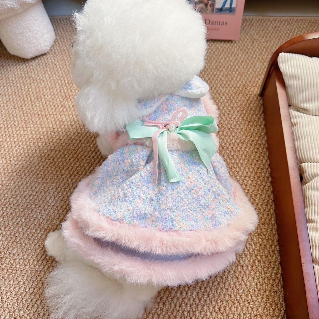 Dog Clothes Clothing Thick Cat Princess Dress Symphony Small Fragrance Traction Small Dog Teddy Pet
