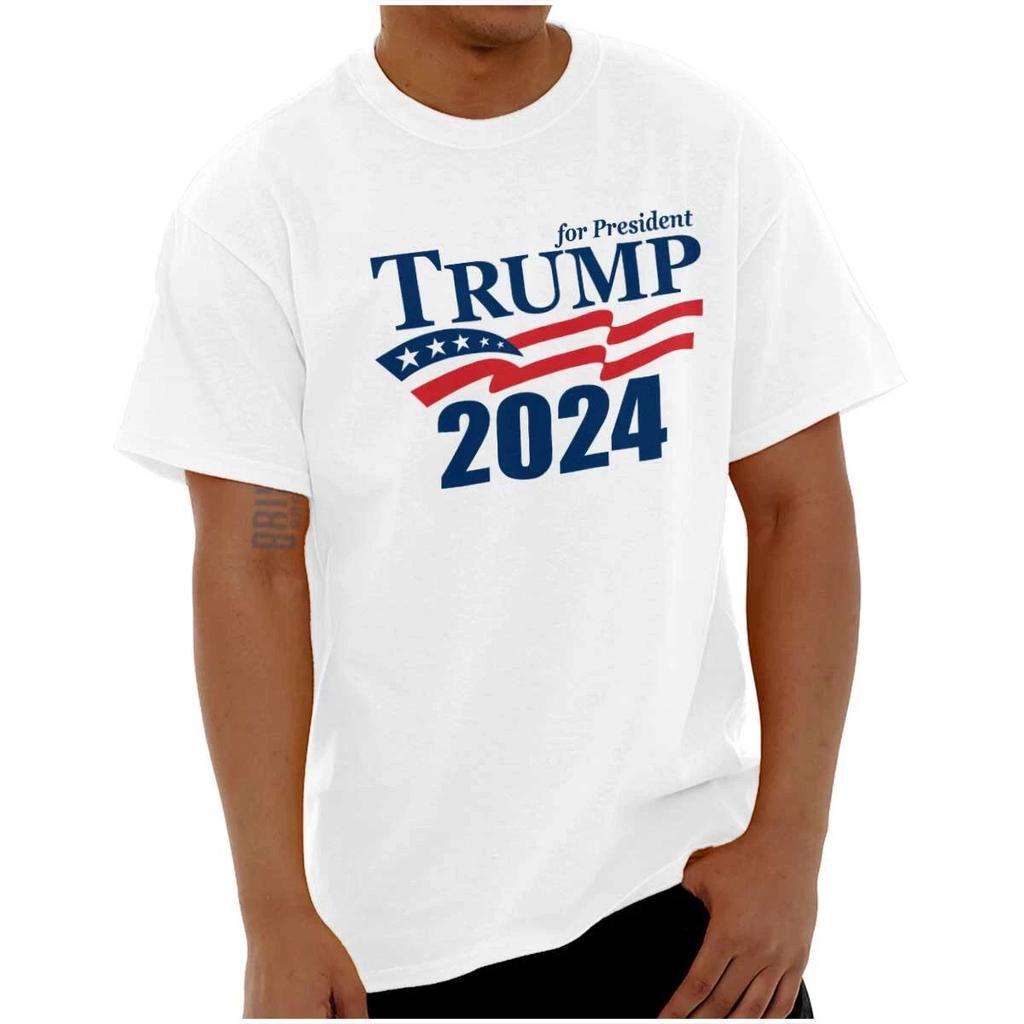 2024 Дональд Трамп Для Президента Америки Женская или Мужская Футболка с Круглым Вырезом