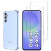Shockproof Case - Phonillico® - Samsung Galaxy A36 5G - Flexible - Transparent - 2 Tempered Glass