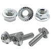 White Zinc Serrated Flange Hex Bolt Screw & Nut Set M4-M8, Plated Flange, Knurled Cross