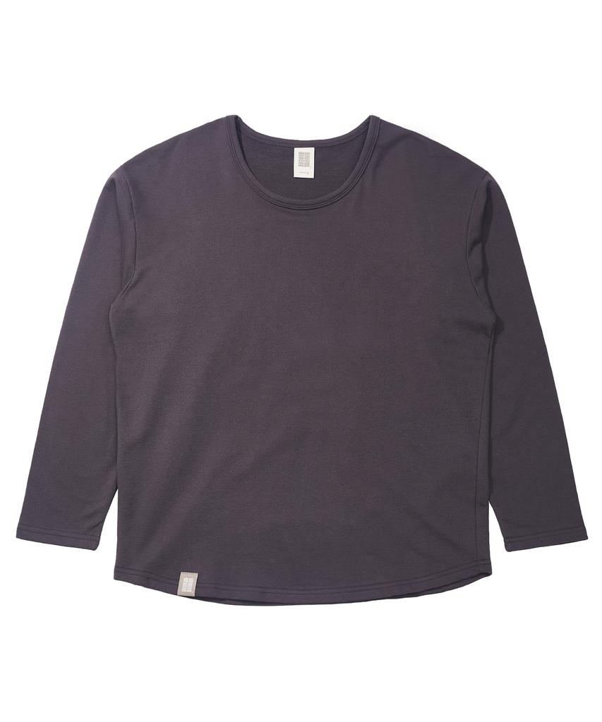 A NOTHING Essential Pleat U-Neck Tee (Charcoal)