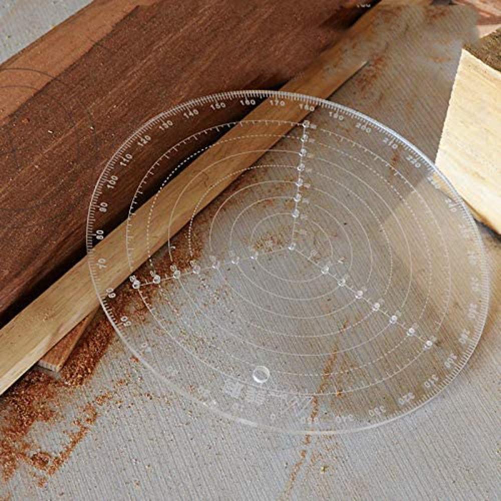 Woodworking Circle Gauge Clear Acrylic Lathe Work Centering Tool Compass Center Finder
