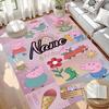 Custom Name Personalized Peppa Pig Print Carpet, Versatile Home Decor Rug, for Playroom, Apartment, Balcony, Entryway, Hallway Gift