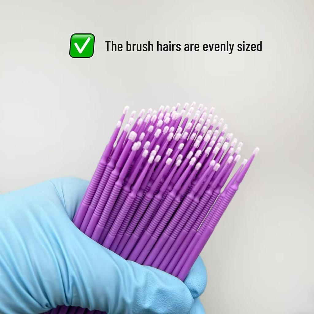 Цветные одноразовые dental аппликаторы-тампоны с длинными ручками - 100 шт./уп.