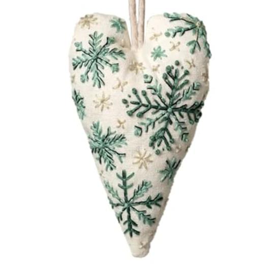 Набор для вышивания рождественского украшения, подвеска ручной работы в форме сердца, DIY украшение для подвешивания на елку, праздничная атмосфера вечеринки