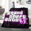 1 шт. Мягкое фланелевое одеяло Grand Theft Auto с дизайнерским принтом. Уютное одеяло для всех сезонов, идеально подходит для дивана, кровати, офиса