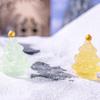 10pcs Cute Luminous Christmas Tree Figurines Merry Christmas Decoration  Car Accessories