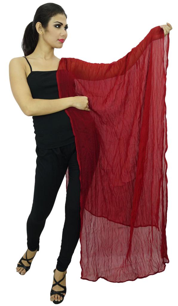 Индийские шарфы из шифоновой смеси, женские палантины, накидка на шею Chunni Long Dupatta