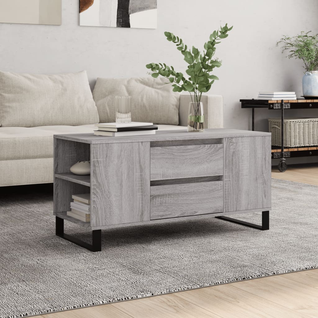 Coffee Table Grey Sonoma 102 x 44.5 x 50 cm Particleboard