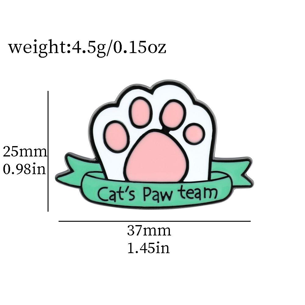 Милый металлический значок в форме кошачьей лапки, мультяшная брошь с животным для украшения