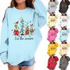 Children's Fashionable Casual Long-sleeved Loose Christmas Print Pullover Hooded Sweatshirt