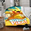 1pc Pikachu Flannel Blanket, Soft Skin Friendly with Digital Printing, Various Sizes Available for Family, Friends, Birthday