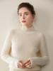 Women's Autumn/Winter Cashmere Sweater: Long Sleeve, Twelve Gauge, Half-High Collar, Patterned Warm Base Layer for Elegant Commute.