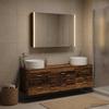 Bathroom Furniture Set 4 pcs Reclaimed Wood Engineered Wood and Glass