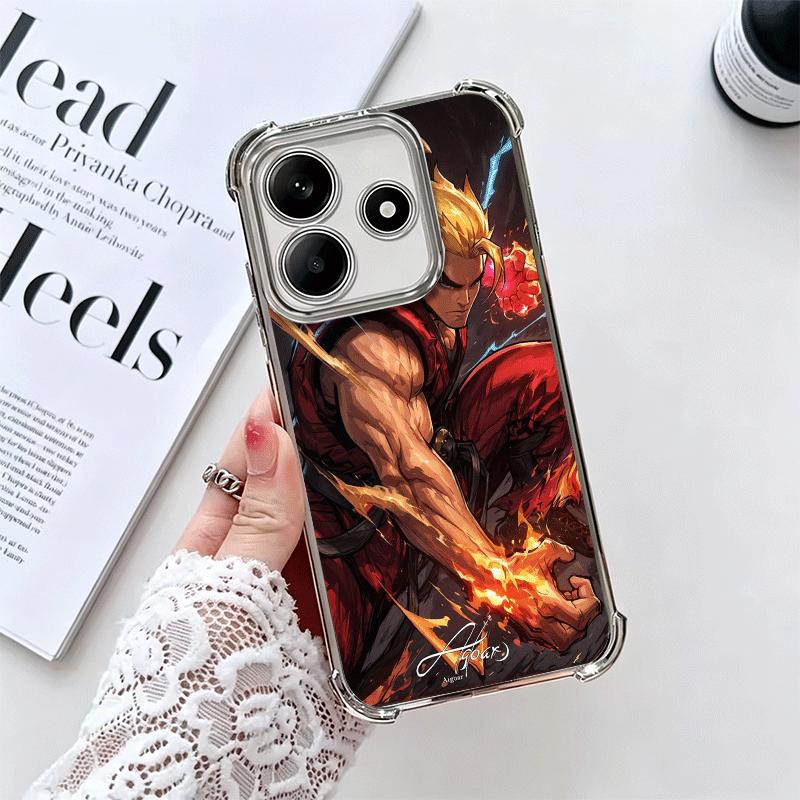 Мягкий чехол S-Street F-Fighters для Xiaomi Redmi Note 14 15 Pro Plus 13 12 11S 11T 5G 10 9S 9 С покрытием Защита от падения Fundas