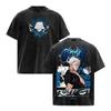 Jujutsu Kaisen Годзё Сатору «Шесть глаз» Двусторонняя винтажная стираная аниме-футболка, унисекс, темное фэнтези, для фанатов аниме, уличная одежда, 100% хлопок, повседневная