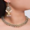 Vintage Sparkling Diamond Pearl Accessories Temperament Women's Necklace Earrings Jewelry Set