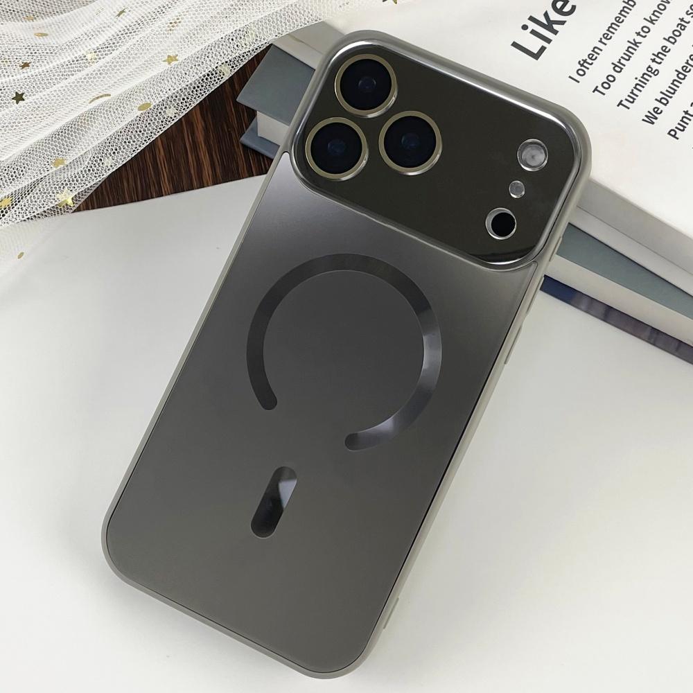 Роскосный Прозрачный Чехол с Текучей Жидкостью и Окном для iPhone 17 Air 16 15 14 13 12 11 Pro Max для Magsafe Кристально Прозрачная Магнитная Крышка