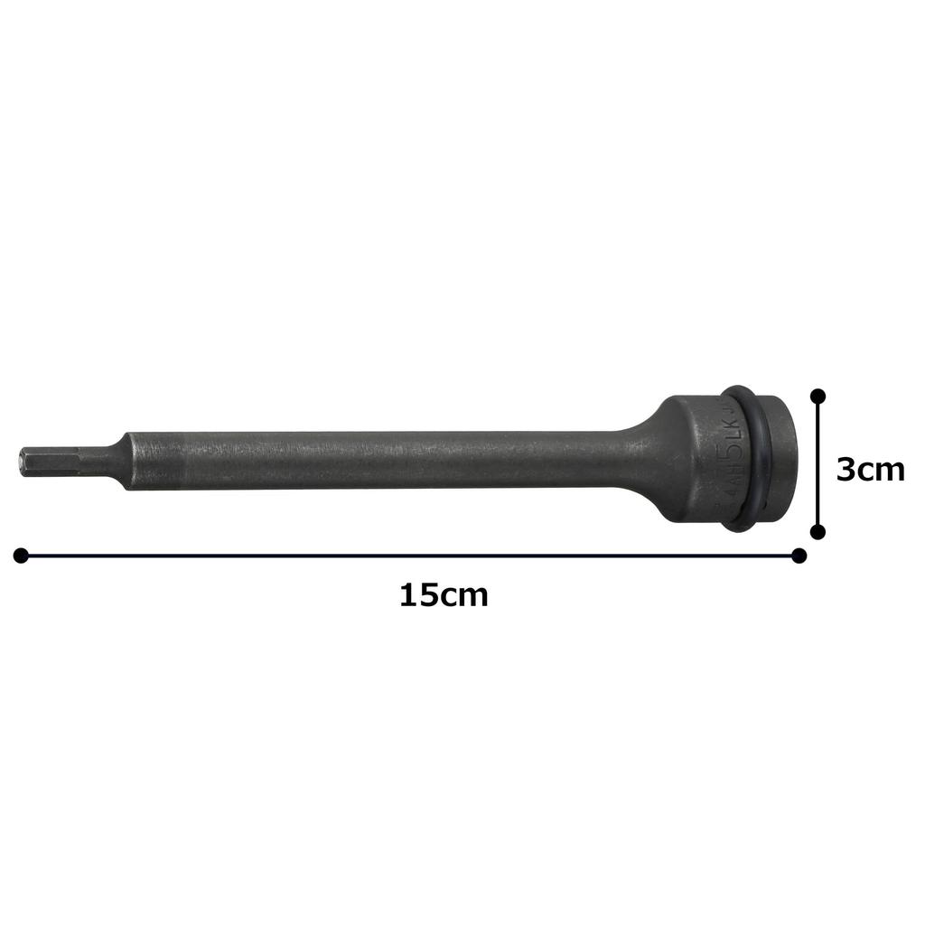 TONE Long hexagon socket for impact Drive angle Width across flats 5mm (with magnet) HP4AH-05LK 12.7mm (1/2")