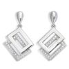 [L4664] - Silver Earrings 'Sissi' Silver White (rhodium Plated) - 25x13 Mm
