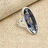 Iolite Gemstone Solid 925 Sterling Silver Handmade Oval Shaped Ring Girls Jewelry