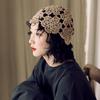 New Female Handmade Crochet Flower Hollowed Cap Spring Fashion Women Hand Woven Beanie Hat Lady's Kn