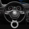 Bling Car Steering Wheel Emblem Logo Sticker Accessories Compatible with Volkswagen, Crystal DIY Diamond Interior Cover Badge Decorations