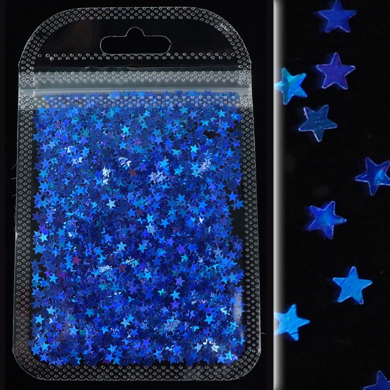 Голографические четырехконечные звезды, блестки для ногтей, лазерные, серебристые, золотые хлопья, дизайн для маникюра «сделай сам», украшения для ногтей, аксессуары