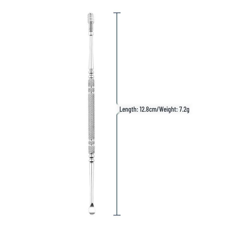 Инструмент для чистки ушей из нержавеющей стали с двойной пружинной головкой