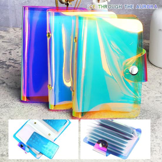 Контейнер для шаблонов для ногтей, прозрачный дизайн с несколькими слотами, водонепроницаемый, компактный, ПЭТ, прямоугольная сумка для хранения шаблонов для штамповки ногтей