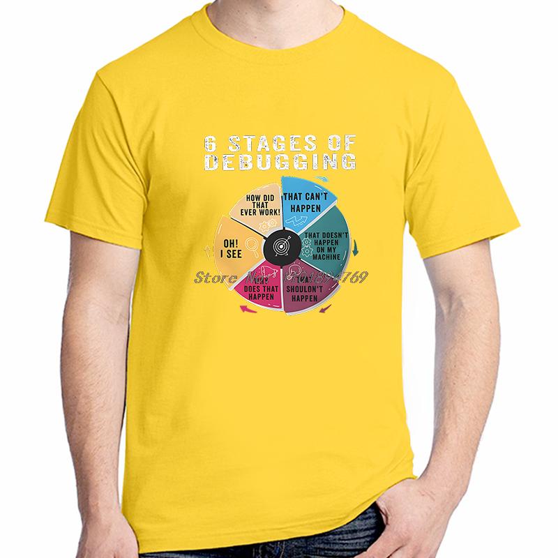 6 Stages Of Debugging T Shirt For Unisex Software Developer It Programmer Geek Camisetas Style Cotton T Shirt Summer Unisexs Clothes