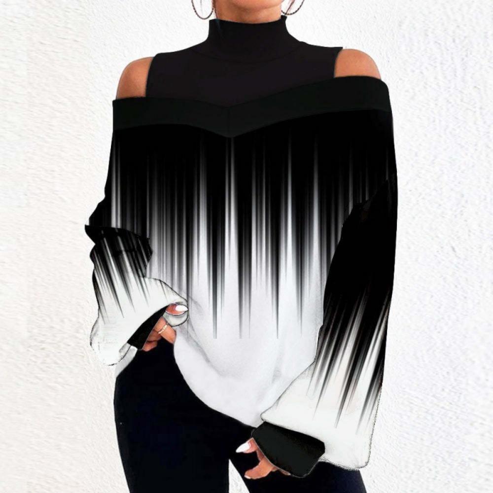 BITCED Женская мода повседневная осень-зима с длинным рукавом и полуводолазкой блузки и рубашки