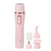 4 In 1 Electric Hair Shaver Epilator Portable Eyebrow Nose Hair Trimmer Pink (USB Charging)