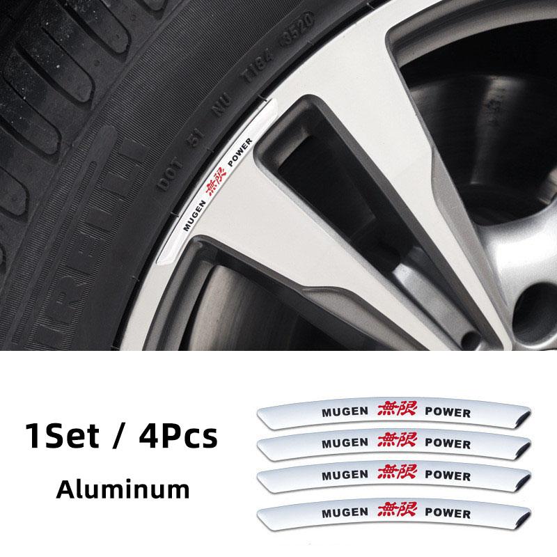 4Pcs Aluminium Car Wheel Hub Sticker Decals Accessories For Honda Civic Fit Jazz EAccord Pilot CRV Odyssey Passport City Shuttle