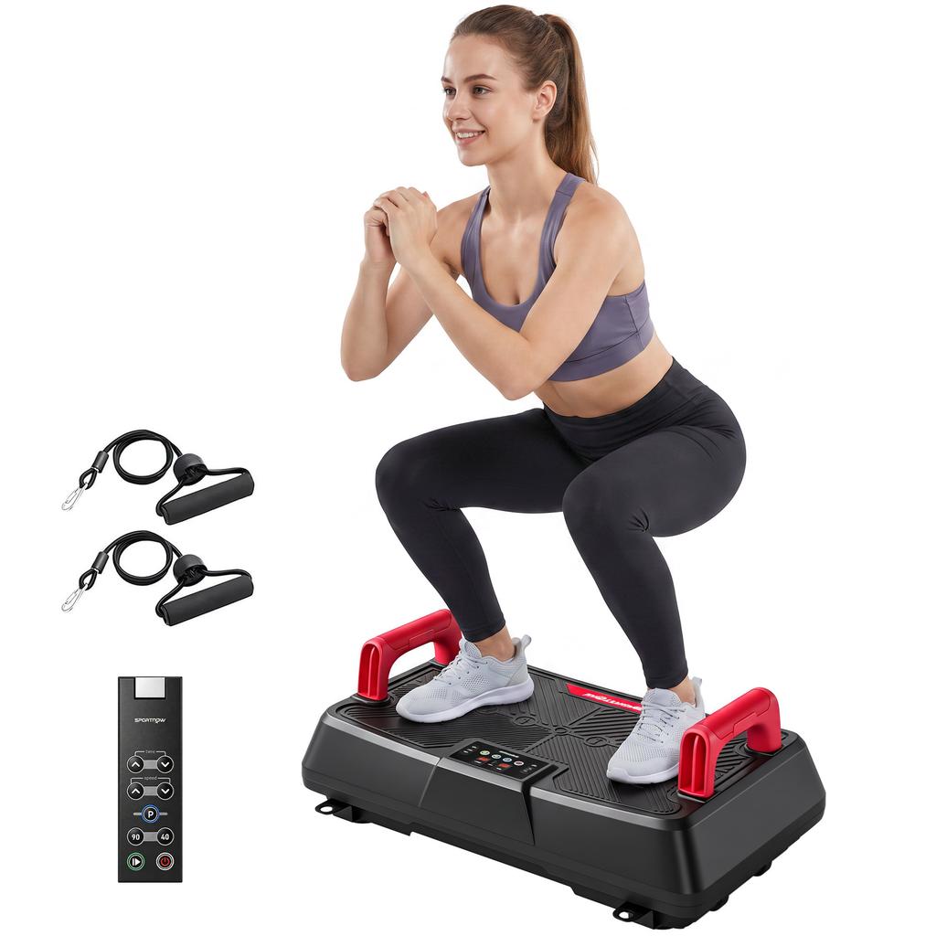 Vibration Plate Exercise Machine with 99 Speed Levels, 3 Programs, Quiet Vibrating Plate with Resistance Bands