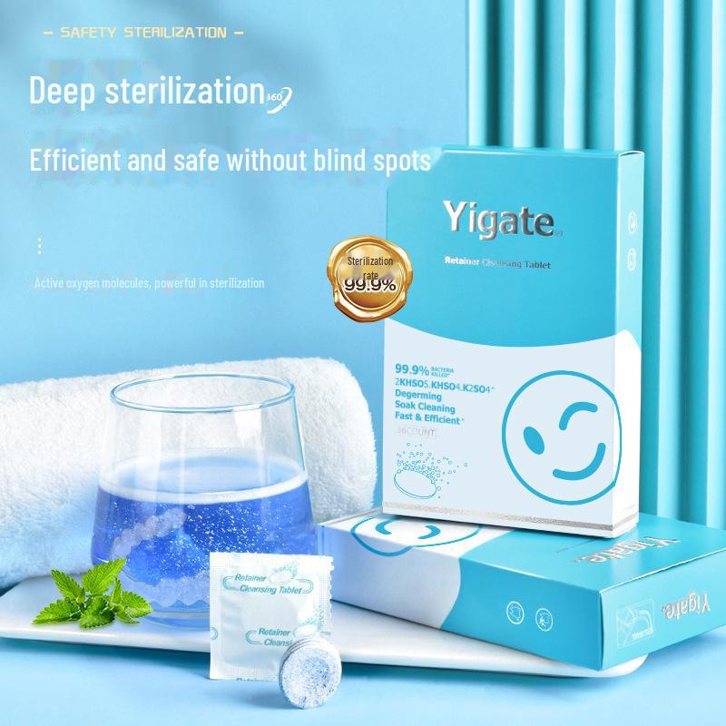 Шипучие таблетки для отбеливания зубных протезов и ортодонтических ретейнеров - 66 шт.