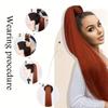 Long Straight Ponytail Wig with Rubber Bands, Soft and Heat-resistant Synthetic Wig Suitable for Women's Daily Use As a Ponytail Accessory
