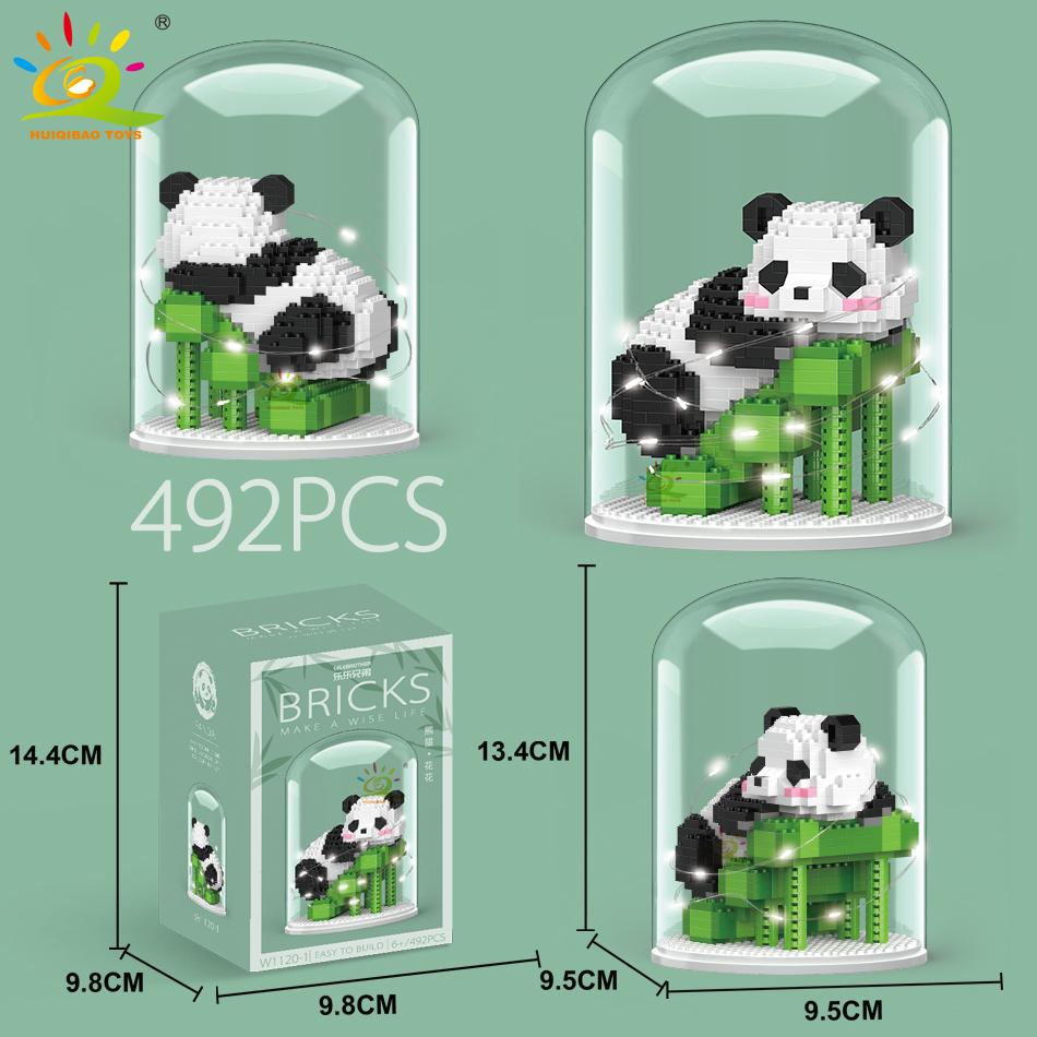 Non-Toxic Mini Cute Panda Micro Building Blocks 3D Diamond Model Animals Bricks Diy City Construction Toys For Children Kids Gift