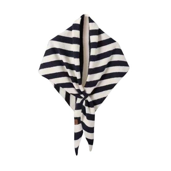 Women Knitted Shawl Wrap Striped Print Cardigan Cape Wool Cashmere Scarf Comfortable Ladies Accessory