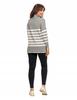 Women's Classic Long Sleeve Striped Turtleneck Sweater MORAJ L Gray