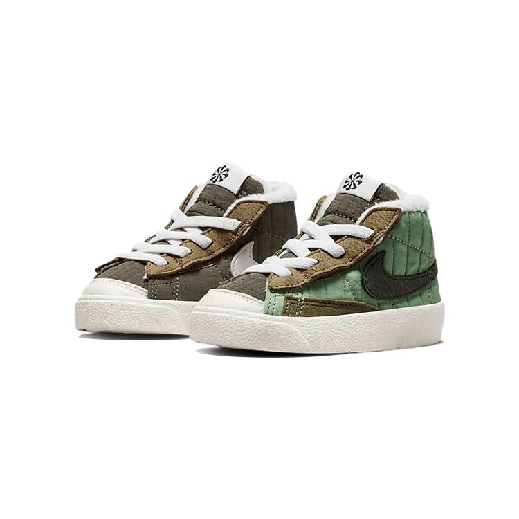 Nike Blazer Mid 77 TD Oil Green Детские кроссовки Sail Medium-Olive Steel-Green DO5218-331