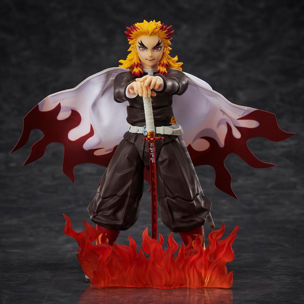 Figma Демон Kimetsu no Yaiba Кёджуро Рэнгоку Пластиковая Раскрашенная Фигурка Действия Убийца Без Масштаба