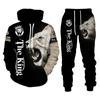 Men's Tiger Hoodie Set Full Sleeve Polyester Spring and Autumn Animal 3D Printed Sweatershirt Trousers Man Tracksuit