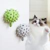 Мяч-игрушка для кошек Мяч-игрушка Рыба-фугу Резиновый Вращающийся Лижущая Интерактивная Игрушка для жевания Мячик для прорезывания зубов у котят
